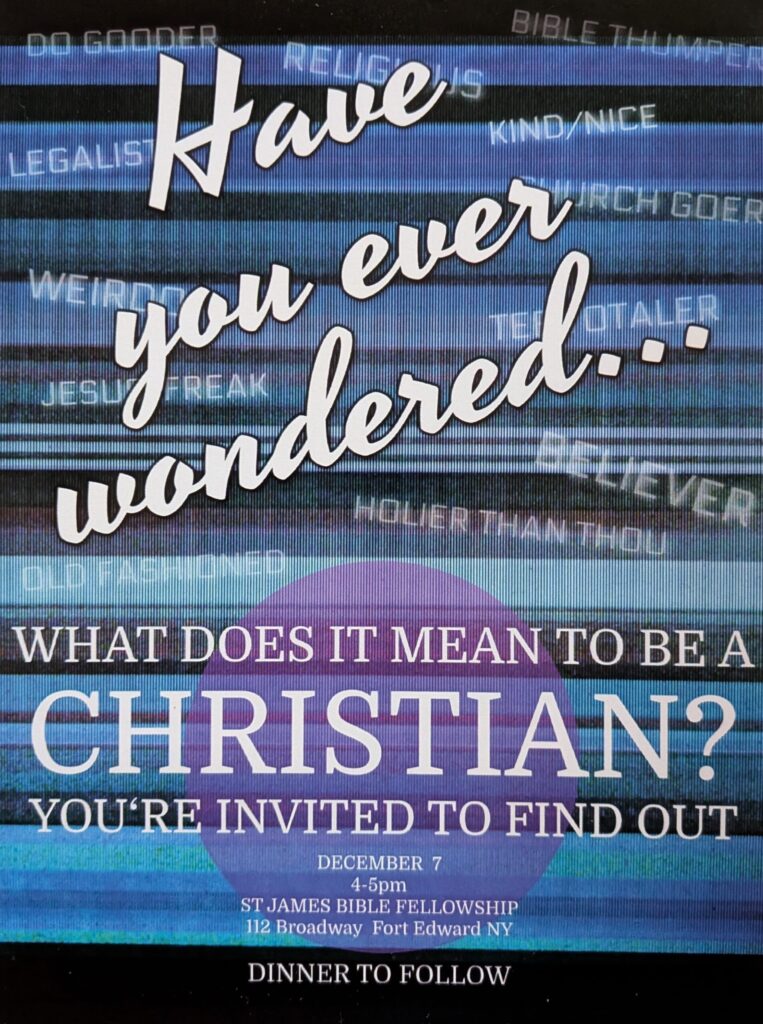 What does it mean to be a Christian? St. James Bible Fellowship